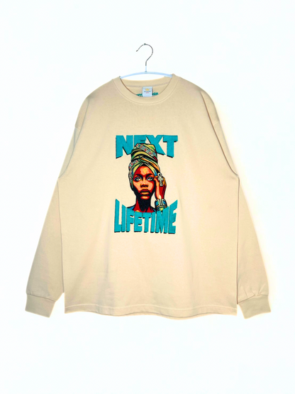 1点のみ【NEXT LIFETIME】刺繍 ヘビーウェイトロングスリーブTシャツ（Mサイズ）