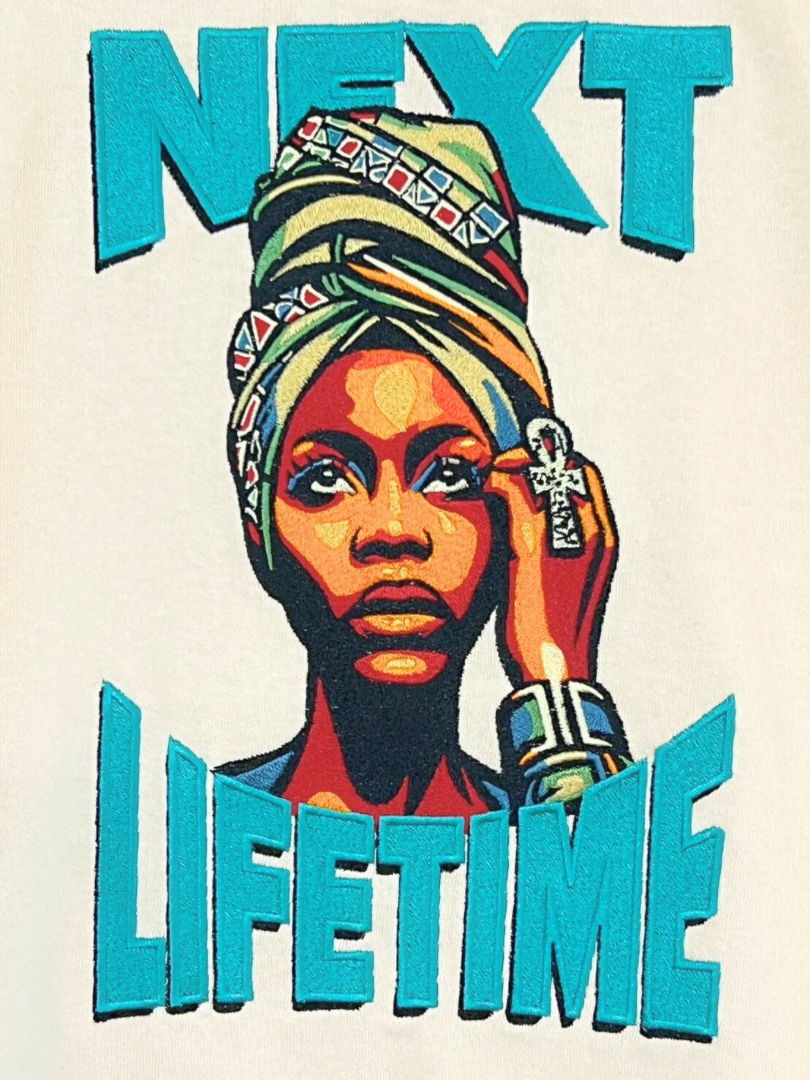 1点のみ【NEXT LIFETIME】刺繍 ヘビーウェイトロングスリーブTシャツ（Mサイズ）