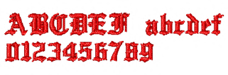 BSE100 Old English の刺繍見本